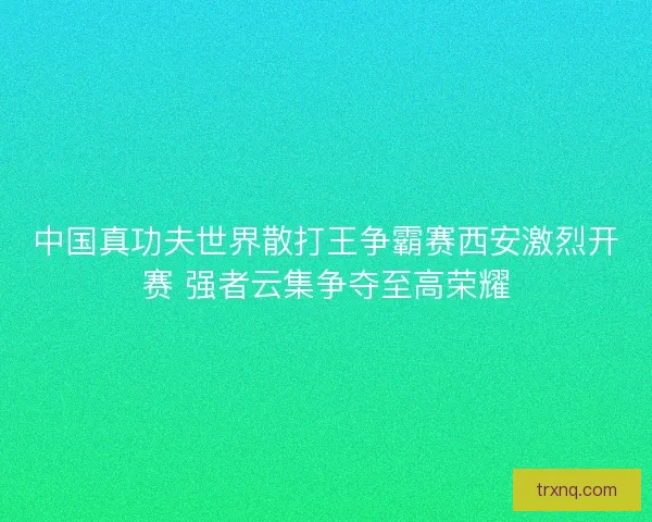 中国真功夫世界散打王争霸赛西安激烈开赛 强者云集争夺至高荣耀